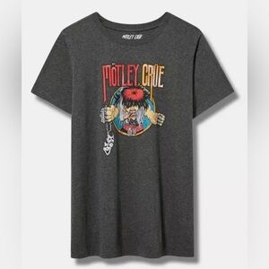 Torrid Motley Crue Classic Fit Cotton Crewneck Tee Graphic Band Gray